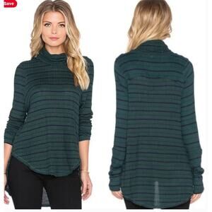 Free People We The Free Women's sz Small Kristina Striped Drippy Thermal Green